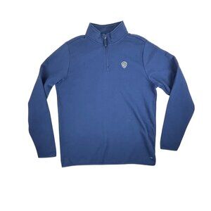 Warner Bros Logo Sweatshirt Mens Size XXL Blue Quarter-Zip Pullover
